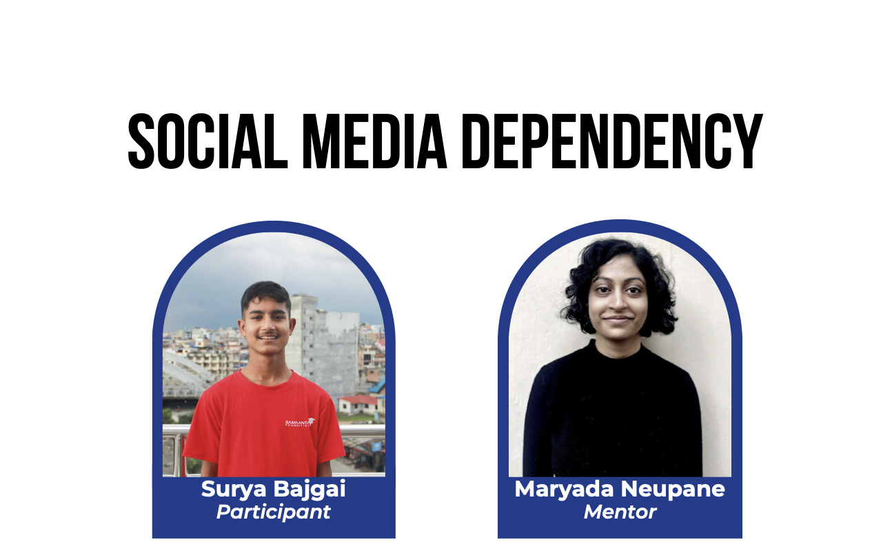 <ul><li>Aim: to make students aware of the over- use and over consuming of social media and its impacts on their mental health.</li><li> Approach 1 - Survey: Among students by asking questions regarding social media usage before and after the session. </li><li>Approach 2 - Implementation: Presentation about social media addiction and ways to balance it with 200+ students sharing real life examples, data and strategies on how to manage time. </li><li> Learnt time management, digital tools, communication, critical thinking and sense of agency and empowerment</li></ul>
        Concerned by the growing impact of social media on students' mental health, Surya Bajgai led a campaign to reduce digital dependency. He began with a pre-survey to understand how students use social media, then gave a presentation to over 200 peers at Nepal Mega College. Sharing relatable examples, data, and tips for balance, Surya encouraged his audience to think critically about their habits that opened up continued dialogue on tech use.